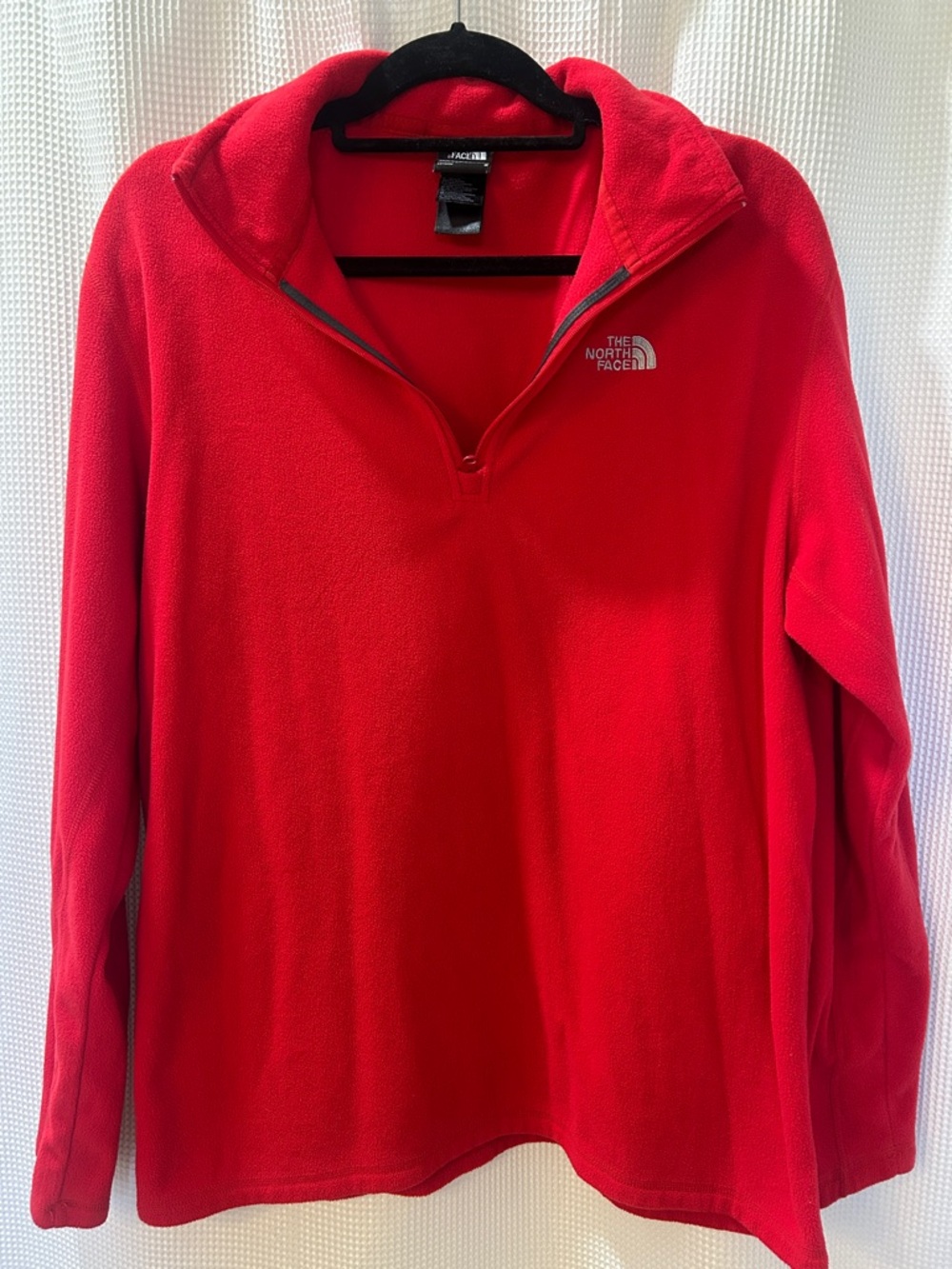 The North Face Bright Red Quarter-Zip Hiking Fleece Pullover Men’s L